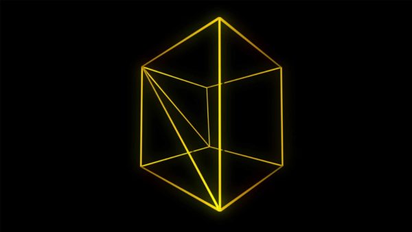 Yellow 3D Lines Motion Background VJ loop