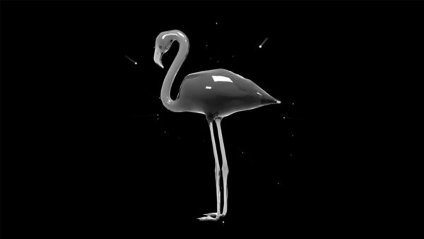 Liquid_Geometry_Statue_Isolated_on_Black_Background_Video_VJ_loop Flamingo