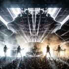 Abstract black rays visuals for concerts and LED screens