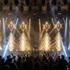 Abstract golden symbols for stage and LED visuals