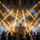 Abstract golden symbols for stage and LED visuals