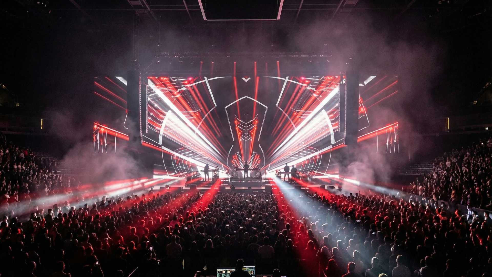 Red LED visuals for concerts, clubs and stage screens