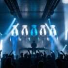 Cyberpunk neon visuals for club and stage screens