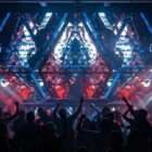 Strobing Wireframe VJ loop with flashing grid structure
