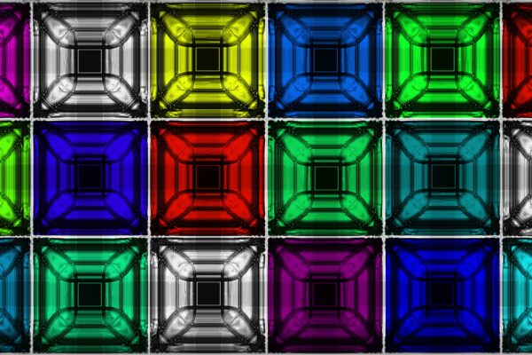 Color cubes patterns video mapping loop