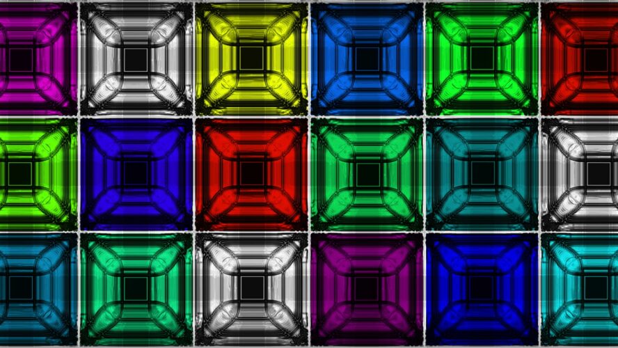 Color cubes patterns video mapping loop