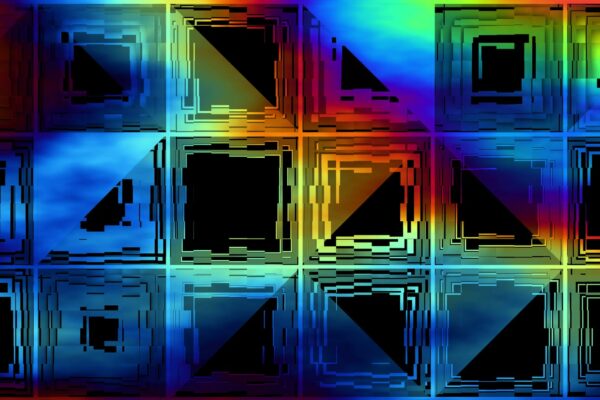 Color cube patterns video mapping loops