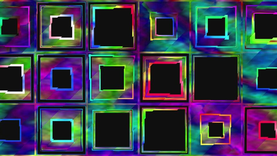 Color cube patterns video mapping loops