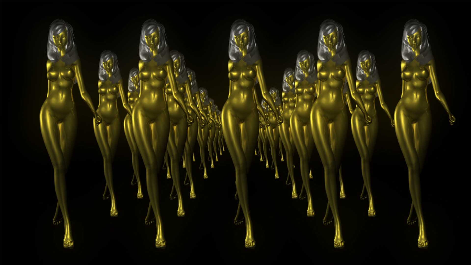 gold woman video footage