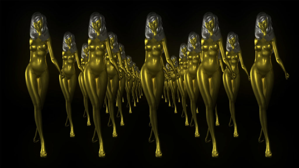 golden girl 3d animation video footage