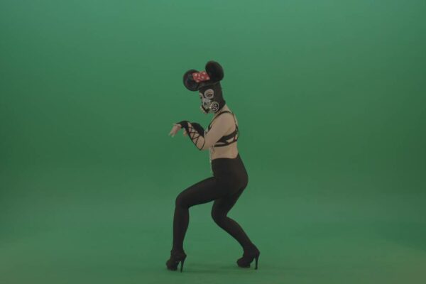 Green screen dancing go-go girl