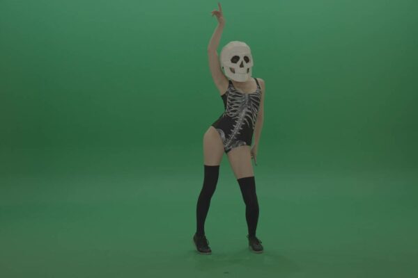 Green screen dancing go-go girl