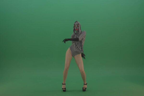 Green screen dancing go-go girl