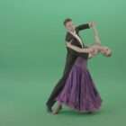 professional dancers performing ballroom dance on chroma key background
