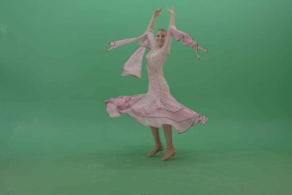 elegant dance moves isolated on green screen background