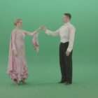 graceful ballroom dancers on green screen 4k