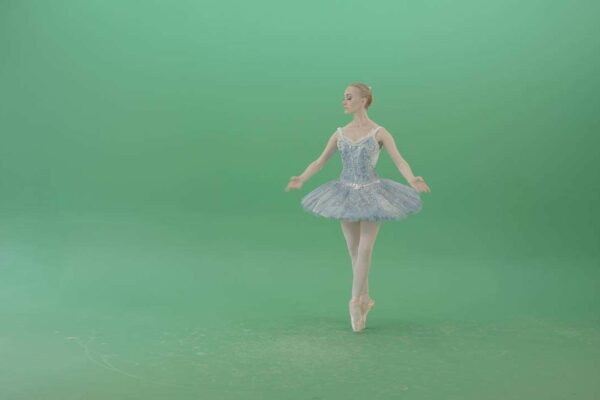 elegant couple dancing isolated on green screen