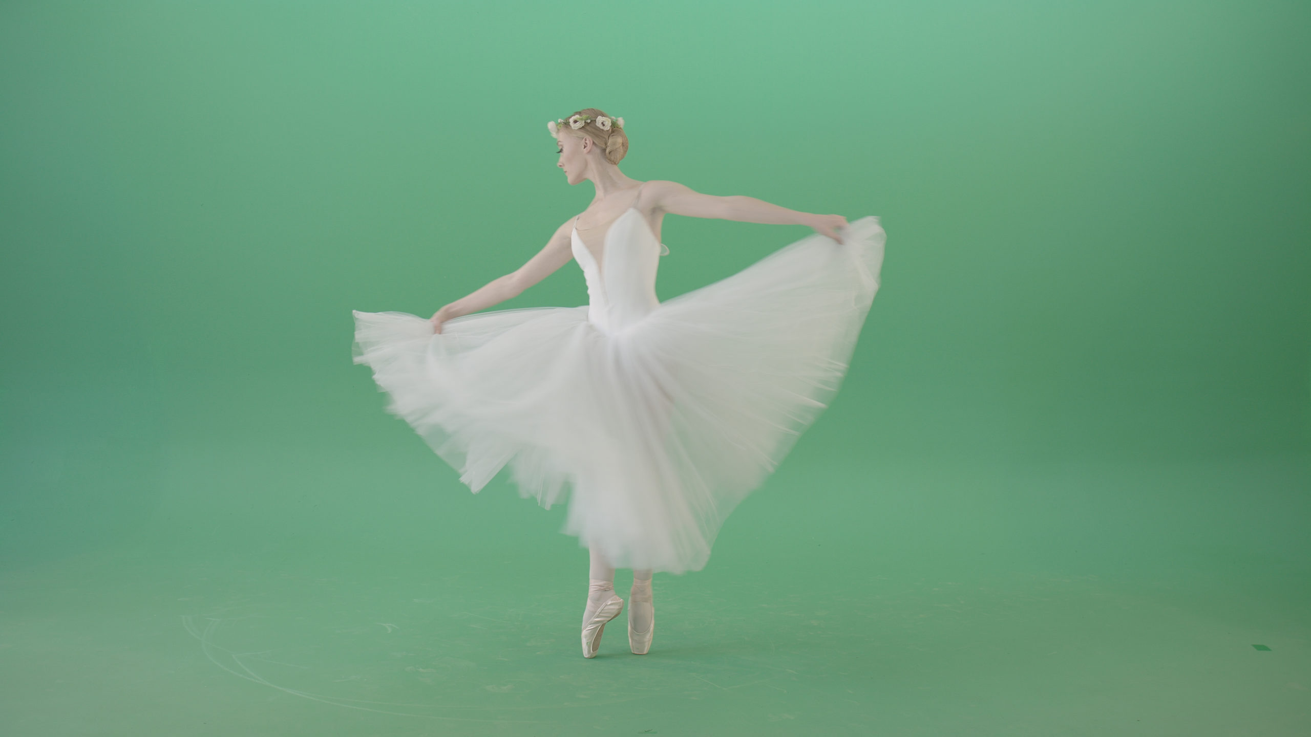 ballet dancing girl ballerina green screen video footage
