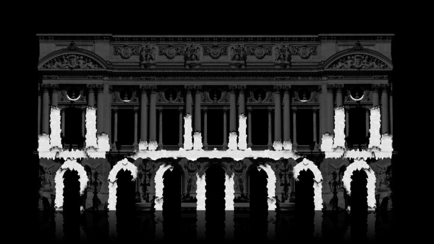 architectural facade animated elements motion graphics for projection mapping