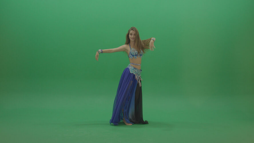 Green-Screen-Belly-Dance-Oriental-Woman-dancing-4K-Video-Footage