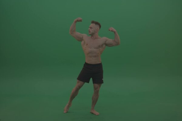 green screen bodybuilder man video footage 4K