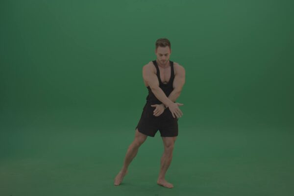 green screen sport bodybuilder man video footage 4K