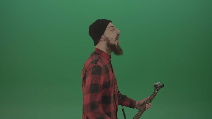 green screen man rock guitarist video footage