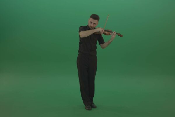 violin player man green screen video footage