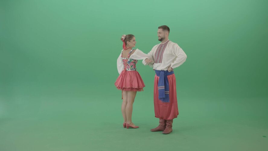 ukraine national folk dance on green screen