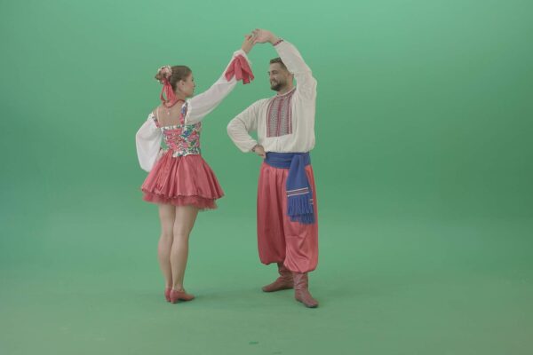ukrainian man and woman dancing folklore