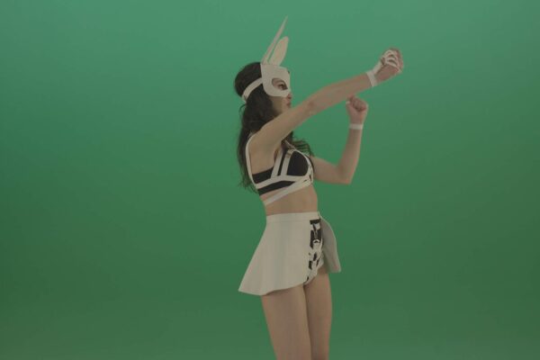 Dancing-Girl-in-Rabbit-bunny-costume-on-Green-Screen-Video-Footage-Pack-4K-