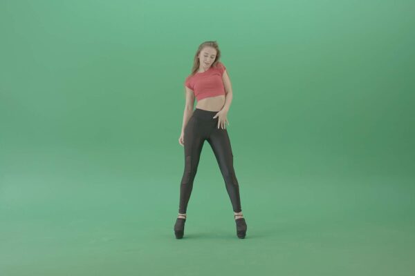 strip dancing girl on green screen