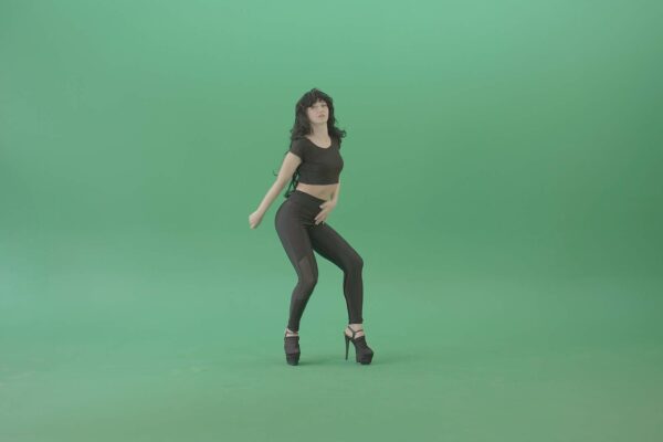 exotic dancing woman on greenscreen 4k video footage