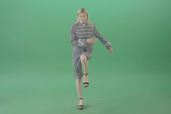Girl-in-military-form-marching-dancing-on-Green-Screen-Video-Footage-4K-Layer-5