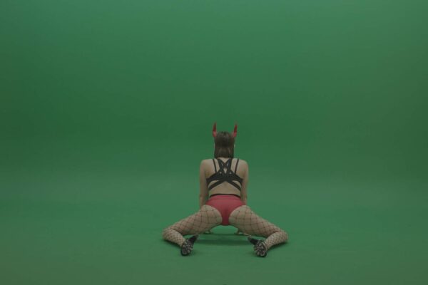 Girl-in-red-devil-mask-dancing-go-go-on--Green-Screen-Video-Footage-4K-Layer-4
