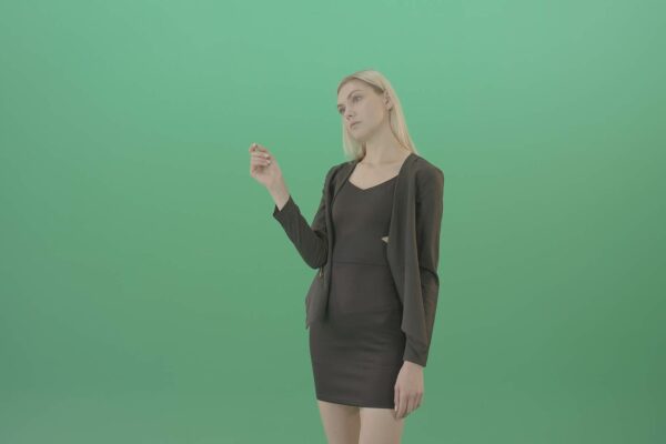 Girl-working-with-virtual-touch-screen-on-Green-Screen-Video-Footage-4K-Layer-6