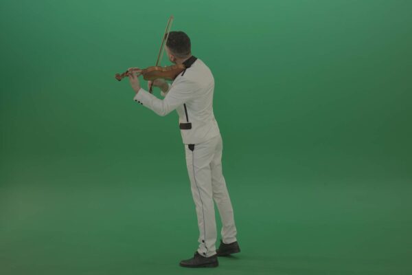 violin music player on green screen