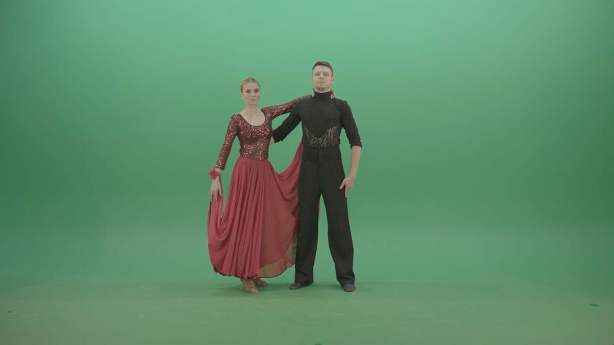 Latino-Dancing-couple-on-Green-Screen-Video-Footage