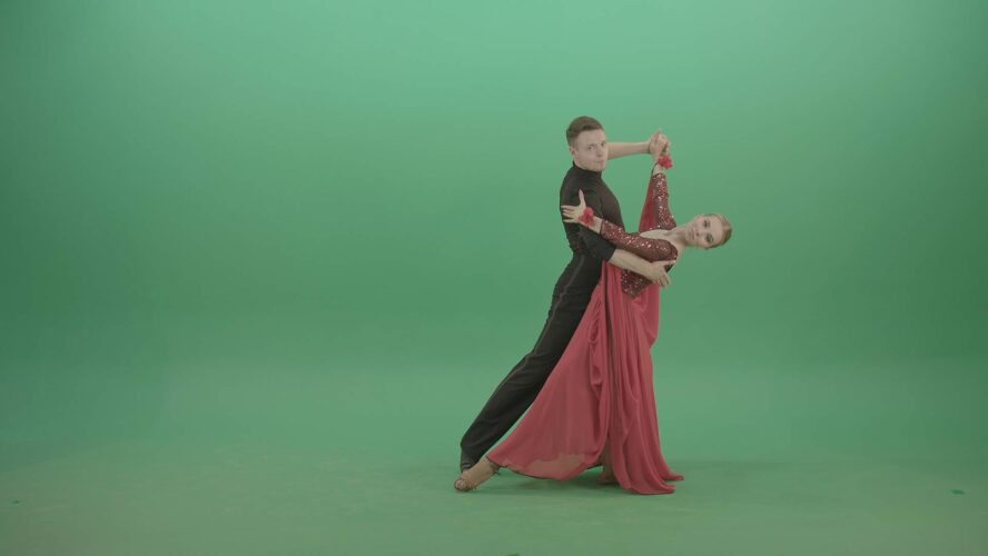 Latino-Dancing-couple-on-Green-Screen-Video-Footage