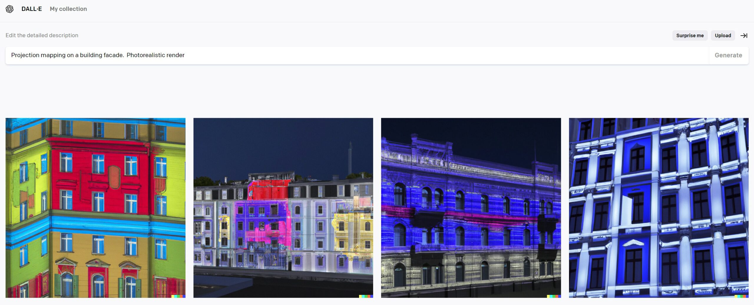 Projection mapping on a building facade