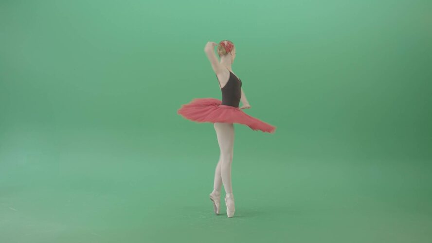 Ballet dancing girl woman on green screen 4K video footage