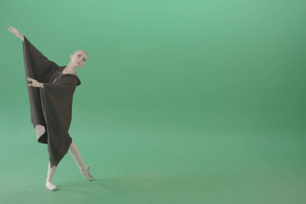 Ballet dancing girl woman on green screen 4K video footage