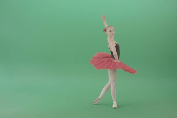 ballerina dancing on green screen ballet video footage 4K