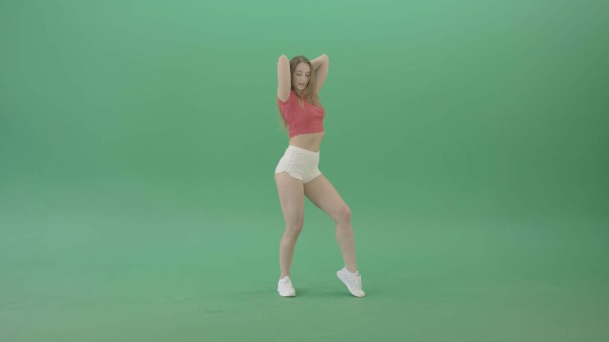 twerking dance girl on green screen