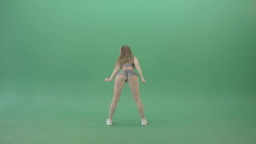 twerk dance girl on green screen video footage