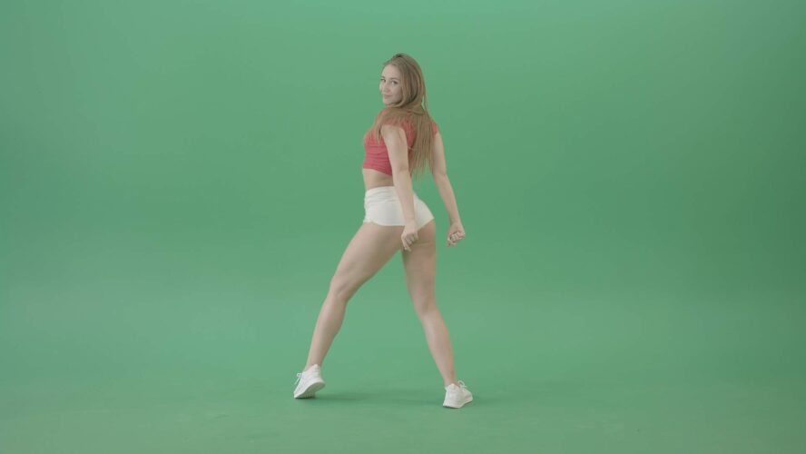 twerk dance girl on green screen video footage