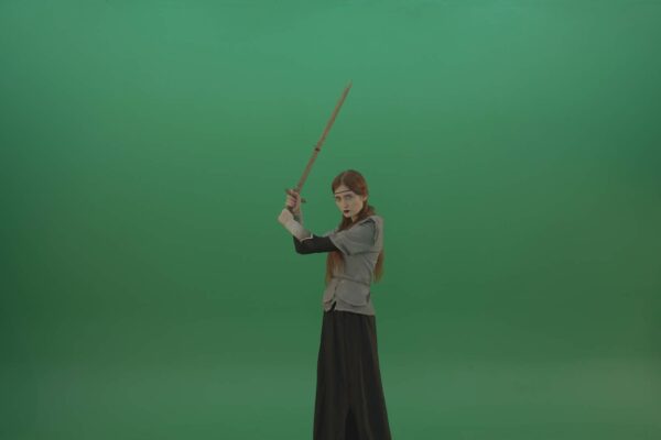 witch woman magic girl on green screen video footage