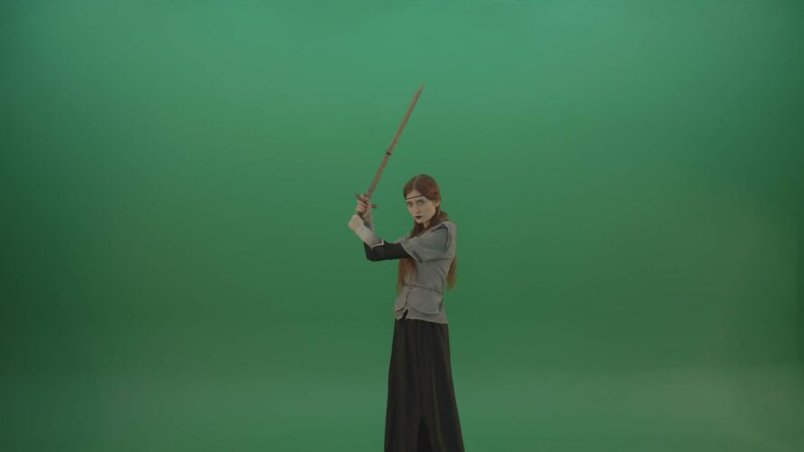 witch woman magic girl on green screen video footage