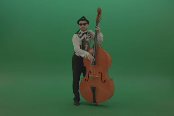 one man orchestra plays on green screen 4k video footage