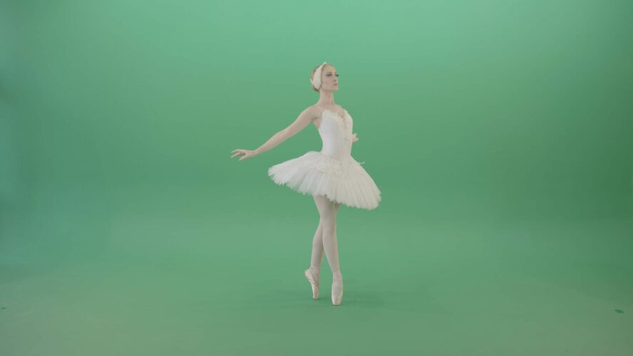 ballerina girl dancing on green screen video footage